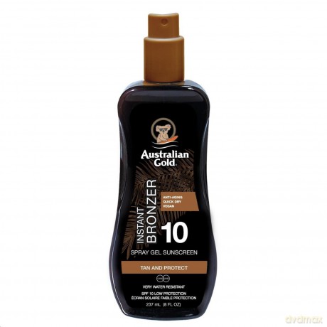 Australian Gold - Sunscreen Spray Gel w. Instant Bronzer 237 ml - SPF 10