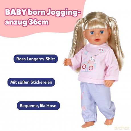 Baby Born - Jogging Suit Rose 36 cm (SKU: 838815)