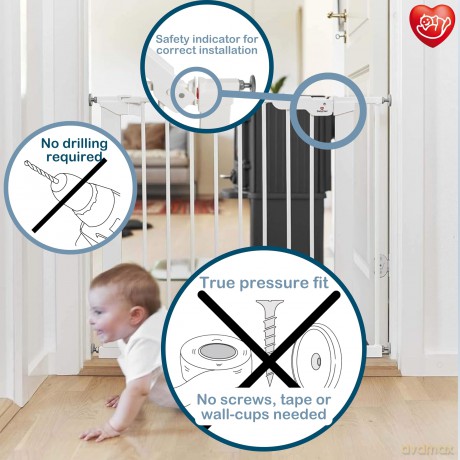 BabyDan - Safety Gate - Premier - White - 73,5 - 79,6 cm