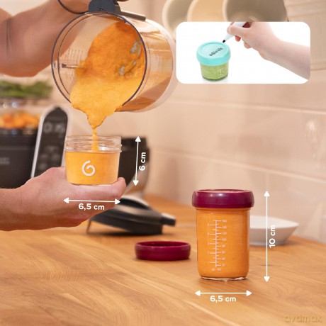 Babymoov - Glass Babybols Multiset - 4x120ml + 4x240ml + Recipe Book