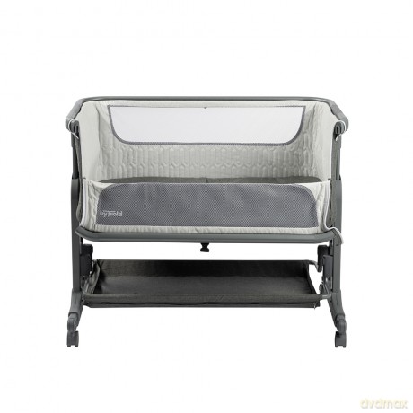 Babytrold - Bedside Sleep Tight with Wheels - Grey - 92 x 55 x 70.5-82 cm