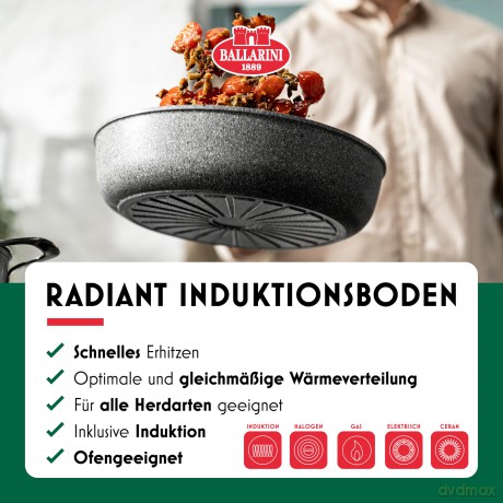 Ballarini - Salina Ceramic Saute Pan with Lid - 28 cm