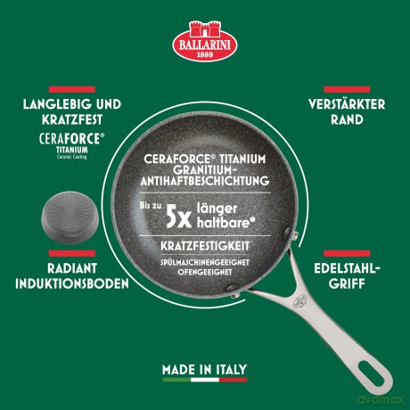 Ballarini - Salina Ceramic Saute Pan with Lid - 28 cm