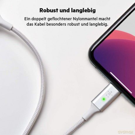 Belkin - Smart LED USB-A to Lightning Cable, Black