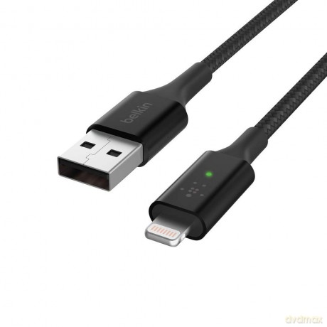 Belkin - Smart LED USB-A to Lightning Cable, Black