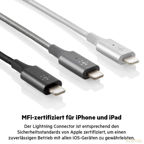 Belkin - Smart LED USB-A to Lightning Cable, Black
