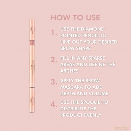 Bellamianta - Tribrow 3 in 1 Eyebrow Enhancer - Charcoal - 0.23g