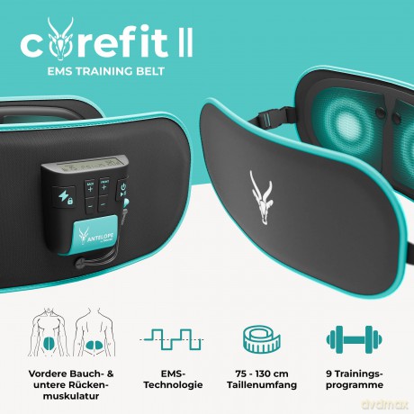 Beurer - Antelope Corefit II EMS Training Belt for Abs and Back - 3-Year Warranty [SPORT]