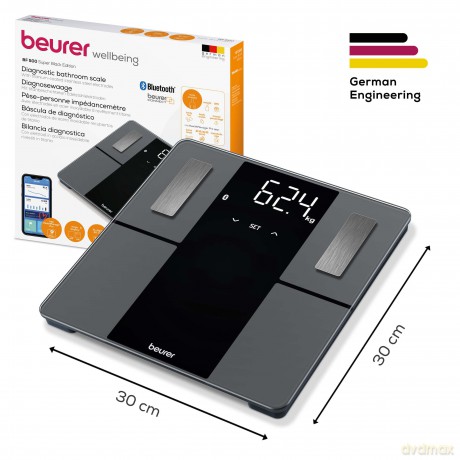 Beurer - BF 500 Super Black Edition Diagnostic Bathroom Scale - 5 Years Warranty