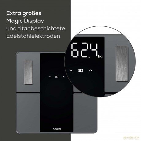 Beurer - BF 500 Super Black Edition Diagnostic Bathroom Scale - 5 Years Warranty