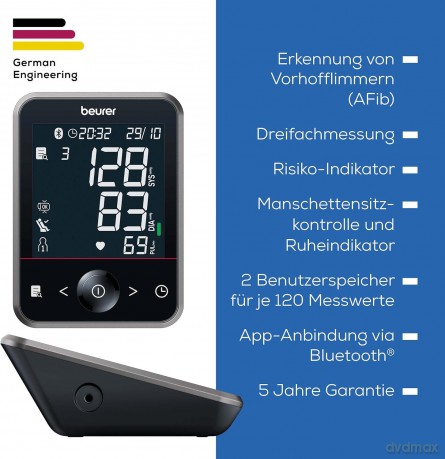 Beurer - BM 64 Fully automatic blood pressure and heart rate monitor - 5 Years Warranty
