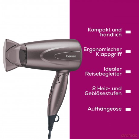 Beurer - Compact and foldable hair dryer HC 17 - 3 Years Warranty