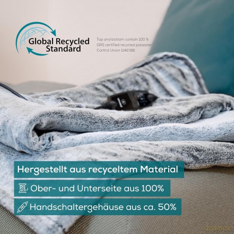 Beurer - HD 75 Green Planet Heating Blanket - Nordic Gray - 3 Years Warranty