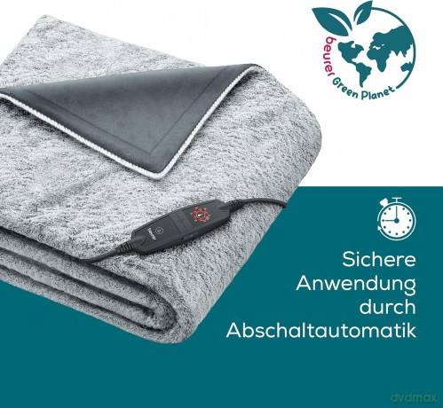 Beurer - HD 75 Green Planet Heating Blanket - Nordic Gray - 3 Years Warranty