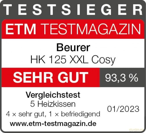 Beurer - HK 125 XXL Heating Cushion Gray - 3 Years Warranty