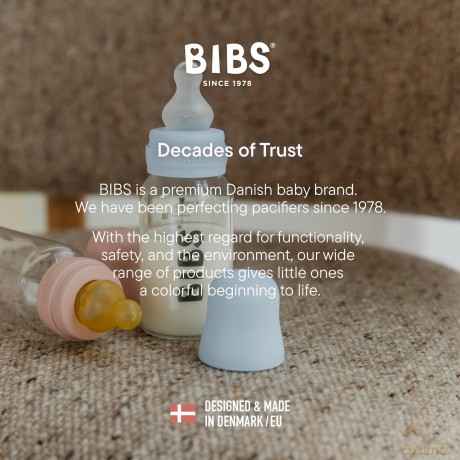 BIBS - Baby Bottle Nipple Round Silicone 2 Pack - Medium Flow