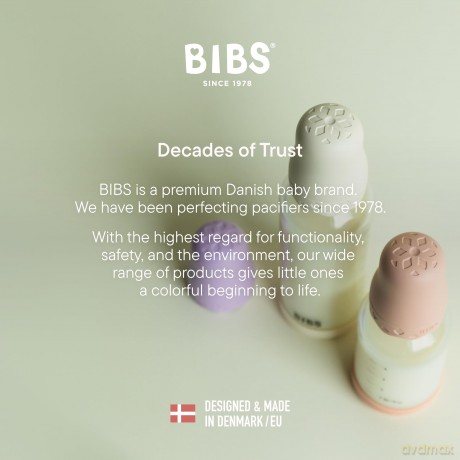 BIBS - Glass Boheme Baby Bottle Round Latex - Blush - 120 ml