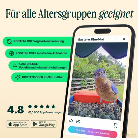 BirdBuddy - Smart Bird Feeder 2.0 Blue with Solar Panel