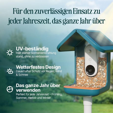 BirdBuddy - Smart Bird Feeder 2.0 Blue with Solar Panel