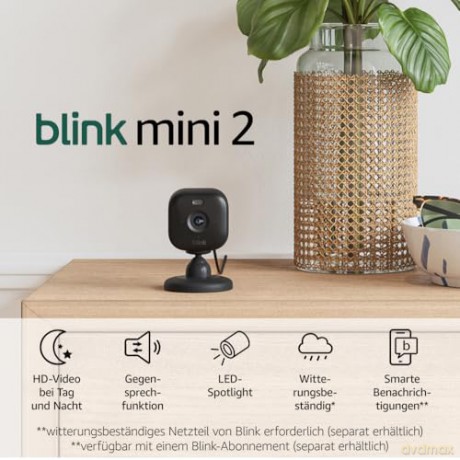 Blink - Mini 2 Smart Indoor Security Camera 2pcs set Black