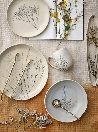 Bloomingville - Bea Breakfast Set - Nature - Stoneware