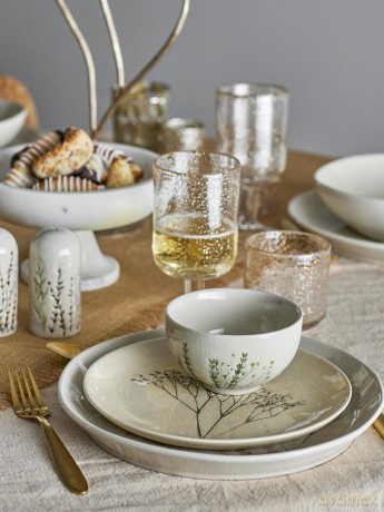 Bloomingville - Bea Breakfast Set - Nature - Stoneware