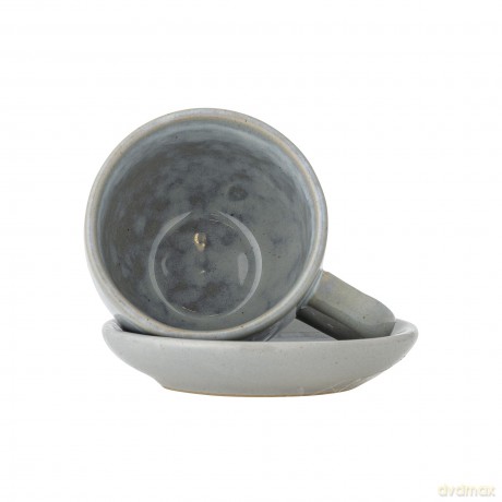 Bloomingville - Brenta Cup with Saucer - Blue