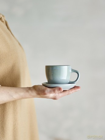 Bloomingville - Brenta Cup with Saucer - Blue