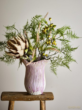 Bloomingville - Floral Vase - Rose - Stoneware