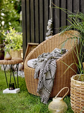 Bloomingville - Gutte Recycled Cotton Throw 160x130 cm - Black