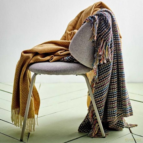 Bloomingville - Lazzario Recycled Cotton Throw 160x130 cm - Blue