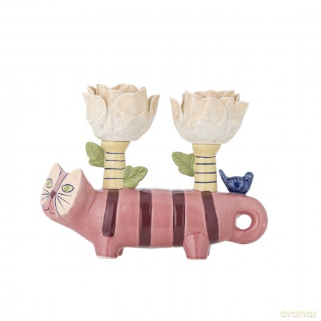 Bloomingville - Missy Candle Holder - Rose - Stoneware