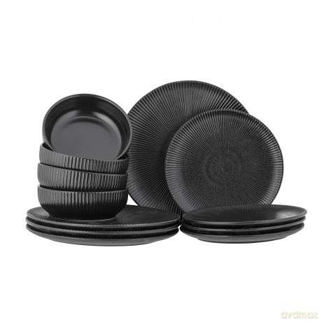 Bloomingville - Neri Dinnerware Set - Black - Stoneware