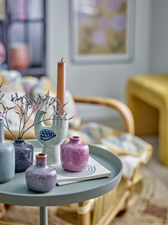 Bloomingville - Trudy Candlestick H12.5 cm - Blue Stoneware