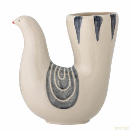 Wazon Bloomingville - Trudy Vase H19 cm - White Stoneware