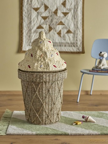 Bloomingville MINI - Cillie Basket w/Lid - Nature - Water Hyacinth