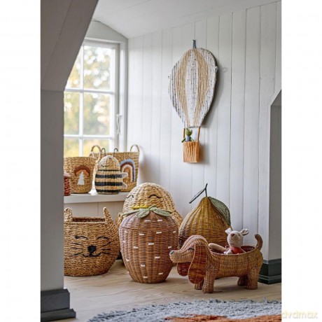 Bloomingville MINI - Pelino Basket w/Lid - Brown - Rattan