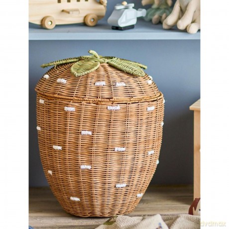 Bloomingville MINI - Pelino Basket w/Lid - Brown - Rattan