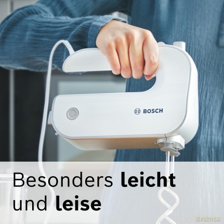 Bosch - Styline Hand Mixer, 500W - MFQ4080 - White/Silver (Accessories Included)