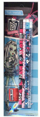 Ołówki Z Gumką Monster High 4 Sztuki [SZKOŁA]