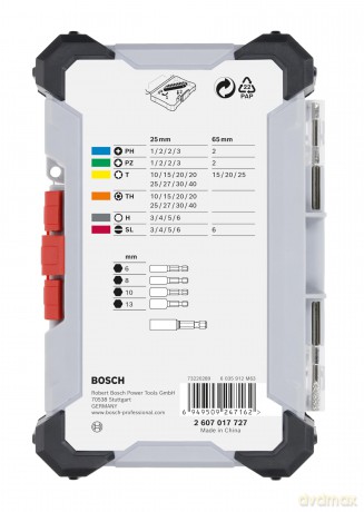 Bosch 43x Extra Hard Screwdriver Bit Set, 43-Piece (197 x 110.5 mm, Professional Accessories Screwdriver, Drill)