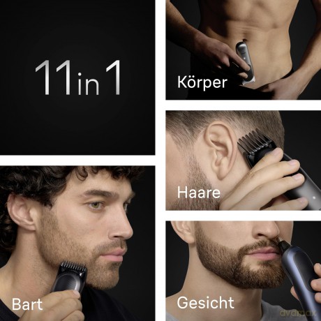 Braun - All-in-One Series 7, 11in1 Grooming Kit, ProBlade, AutoSense, AIO7540 - Black / Deep Blue