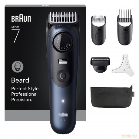 Braun - Beard Trimmer Series 7, +6 Barbering Tools, BT7520 - Black / Deep Blue