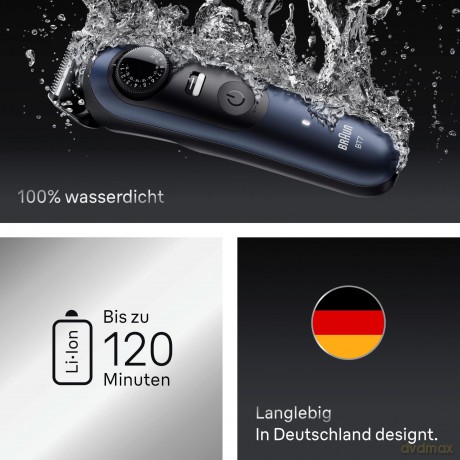 Braun - Beard Trimmer Series 7, +6 Barbering Tools, BT7520 - Black / Deep Blue