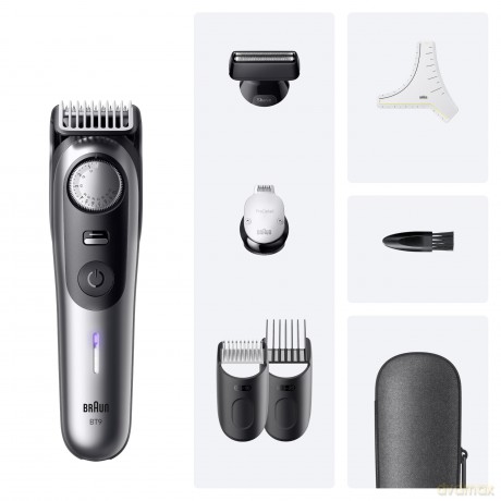 Braun - Beard Trimmer Series 9, +7 Barbering Tools, BT9520 - Satin Chrome