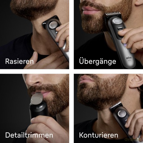 Braun - Beard Trimmer Series 9, +7 Barbering Tools, BT9520 - Satin Chrome