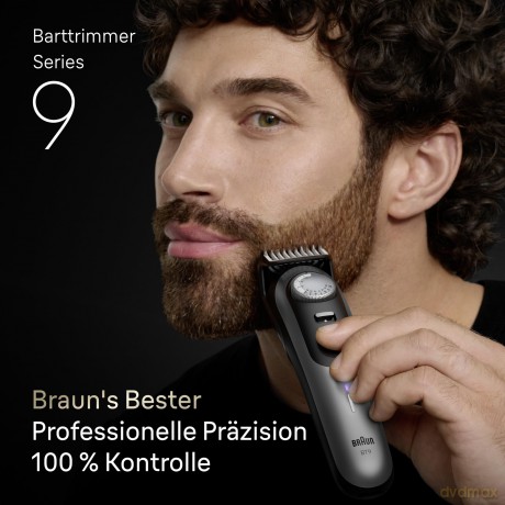 Braun - Beard Trimmer Series 9, +7 Barbering Tools, BT9520 - Satin Chrome