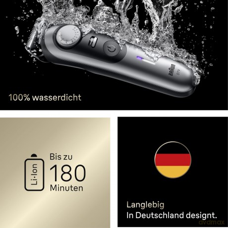 Braun - Beard Trimmer Series 9, +7 Barbering Tools, BT9520 - Satin Chrome