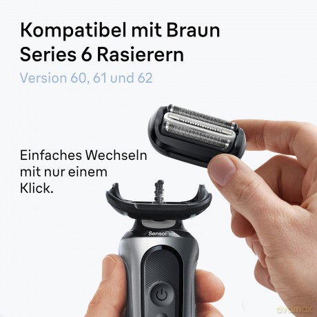 Braun - Series 6 Electric Shaver ORIGINAL Replacement Head, 64B - Black