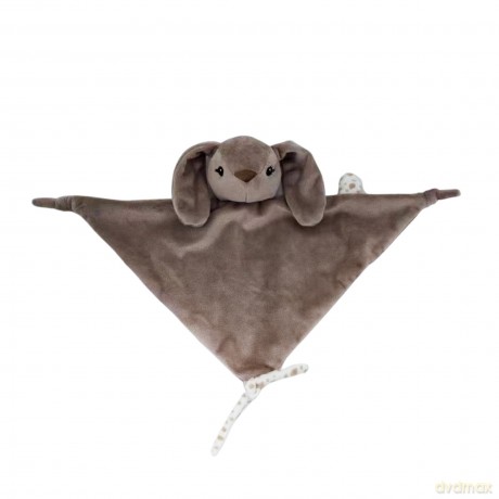 Carlo Baby - Bunny cuddle cloth with pacifier holder - Darkbrown - compact